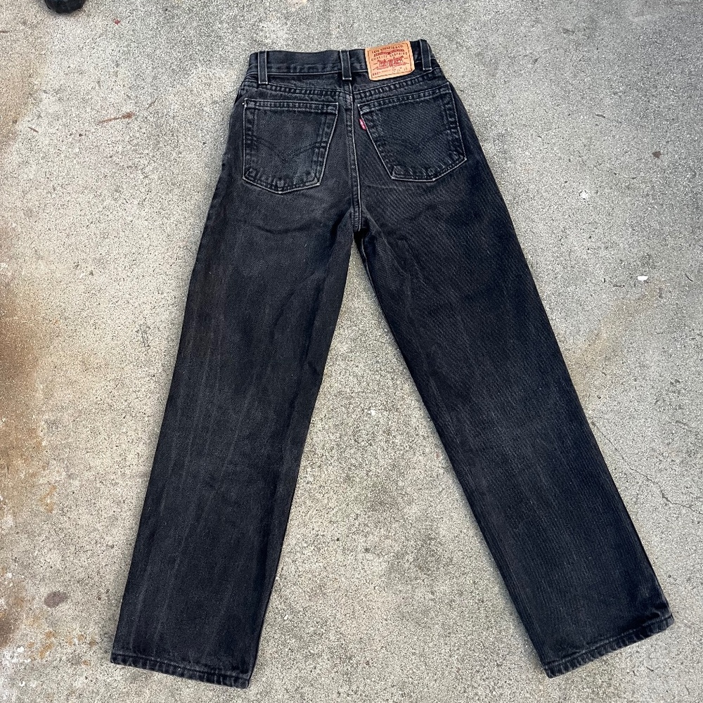 90s Levi's 550 jeans straight leg black xs xxs 2xs 23 24 25 14 youth 1990s 0 00